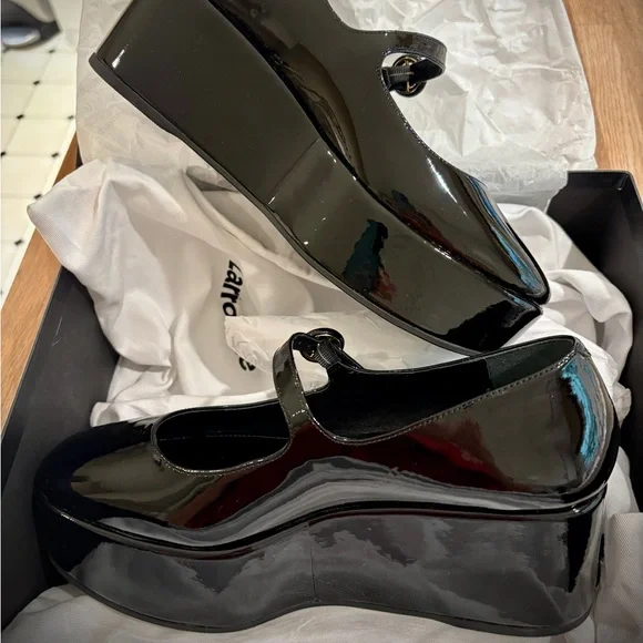 Super Cute Larroudé Black Platform Mary Jane Shoes size 7 - NEW - Picture 4 of 10